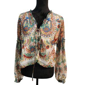 Sundayup Floral Long Sleeve Blouse Size M